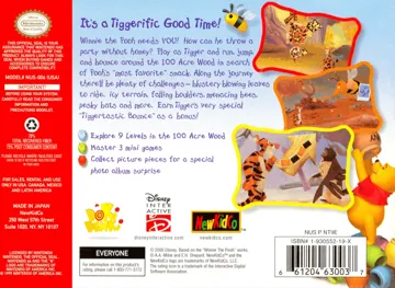 Tigger's Honey Hunt (USA) box cover back